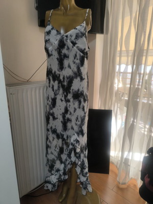 Primark Maxi Dress Tie-Dye size XL like new, black and white