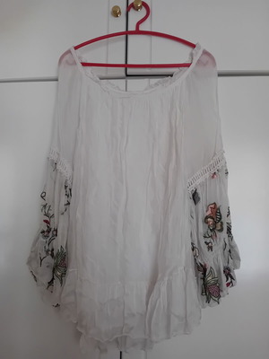 Women's blouse kaftan with lining, one size, white