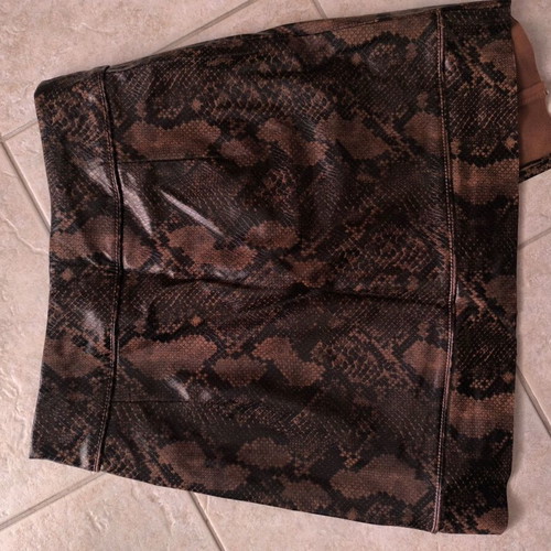 Zara skirt brown leather texture new XS with zipper