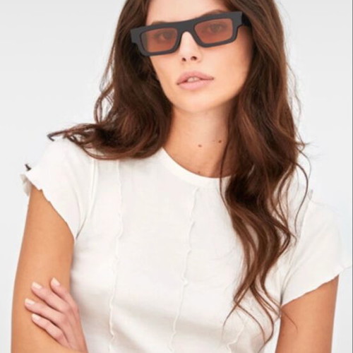 Retrosuperfuture sunglasses like new, black frame and orange lens