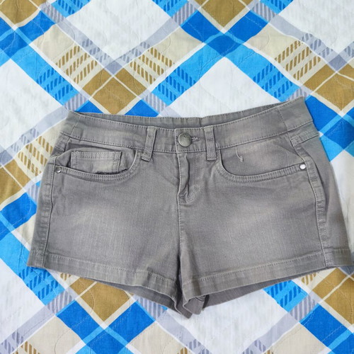 Low-rise Gray Denim Shorts Co