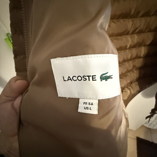 Lacoste puffer jacket brown size large like new