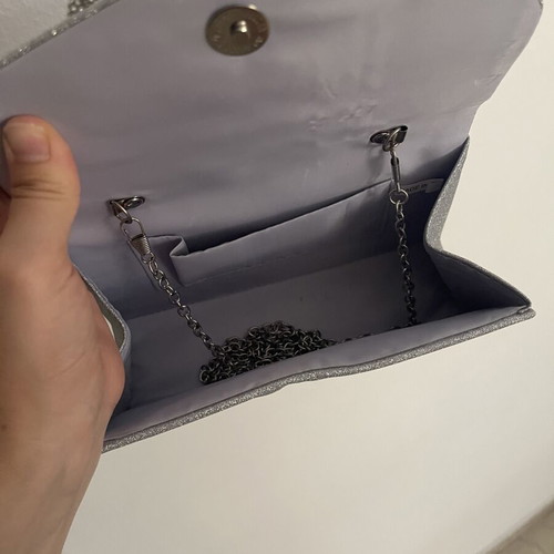 Silver Glitter Evening Clutch Bag Shein new