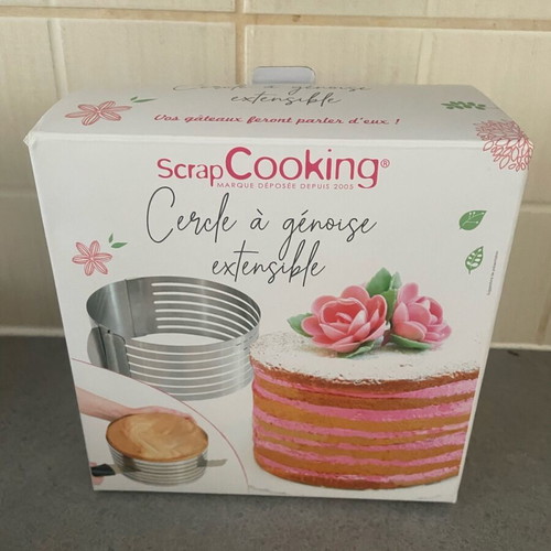 Adjustable cake ring for sponge cake made of stainless steel ScrapCooking new