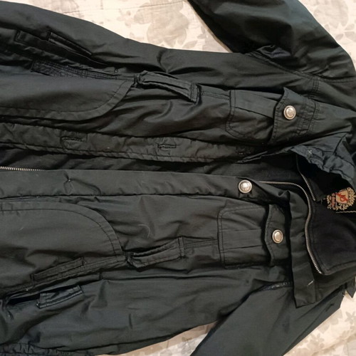 Long warm cotton coat used, size S, black