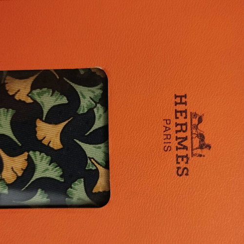 Hermes silk tie like new, blue vintage with box
