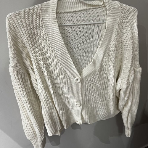 White knitted cardigan, size M