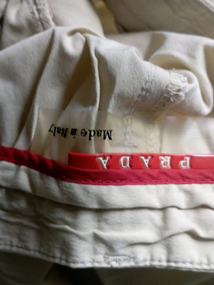 Prada women's pants 7/8 used, beige cotton