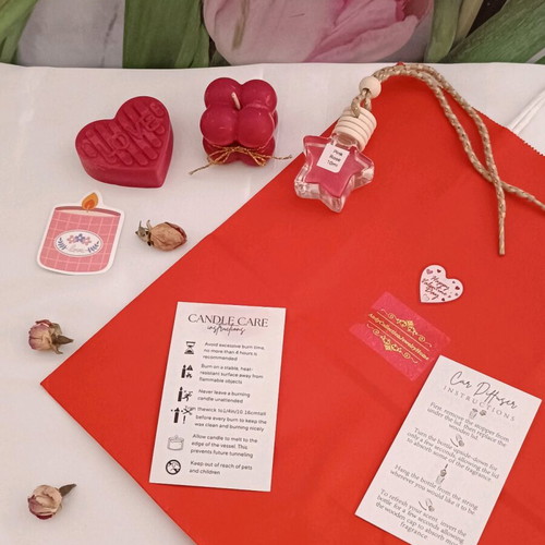 Inspired Si Passione & Pink Rose Gift Set with Candle, Wax Melt & Car Diffuser