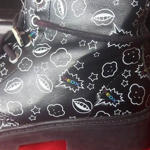 Geox boots size 34 like new, black and white