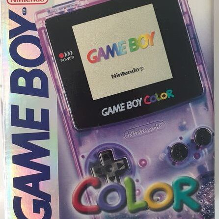 Nintendo Game Boy Color console Atomic Purple Transparent used, boxed