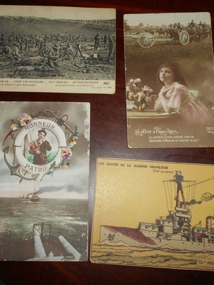 Καρτ Ποστάλ Α΄Παγκοσμίου Πολέμου μεταχειρισμένες, πακέτο 4