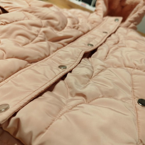 Primark Girls' Pink Winter Jacket with Hood and Heart Belt Size 3-4 Years