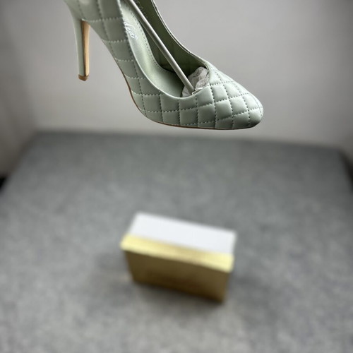 Ciaodea women's pumps EU36 mint green quilted stiletto with gold heel new