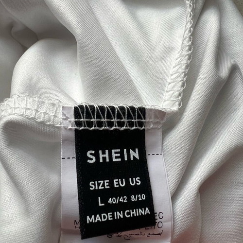 Shein short dress new, pleated satin, size L