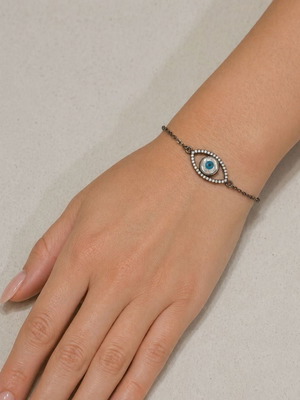Handmade Gianniotiko evil eye bracelet silver 925 with mother-of-pearl and zircon new