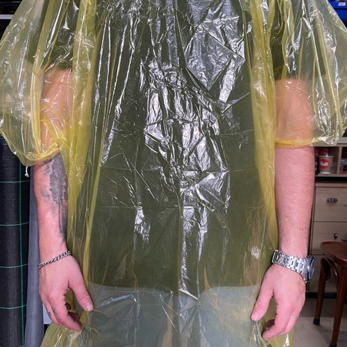 Waterproof Nylon Protective Hooded Poncho new, yellow