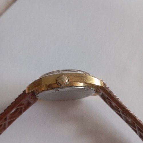 Montia vintage Swiss made wristwatch used with gold-plated strap