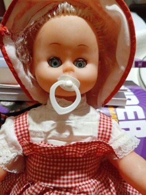 Vintage doll 35 cm used, non-working mechanism