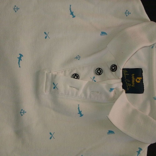 Battery men's short-sleeve t-shirt like new, white with turquoise design, size M