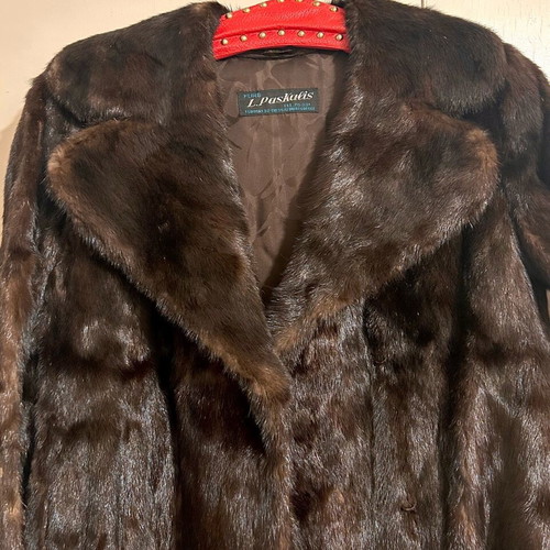 Authentic mink fur coat like new, brown, size L