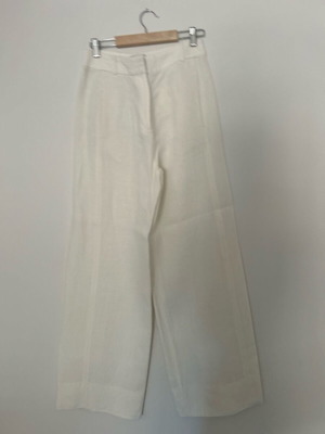 Linen trousers Massimo Dutti Studio like new, white, size S