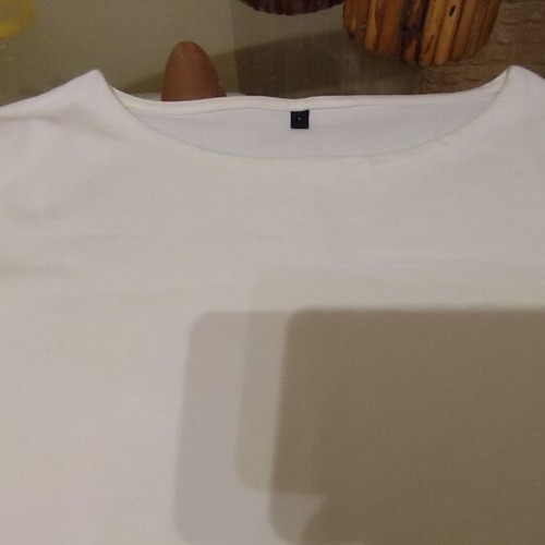 Cotton white sugar blouse Large new with elastane