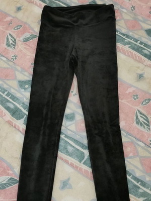 Women's velvet stretch leggings used, black, size S