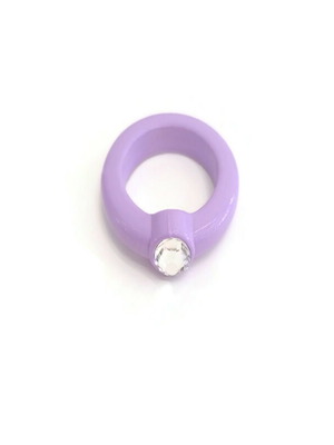 Acrylic ring new lilac color with rhinestones No 56