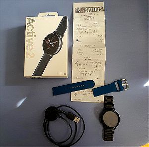Samsung Galaxy Watch Active 2 Stainless Steel 44mm Αδιάβροχο με Παλμογράφο (Black)