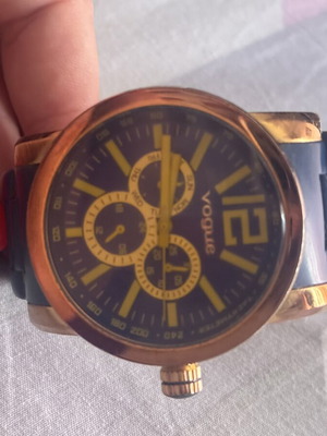 Vogue wristwatch used, blue and yellow
