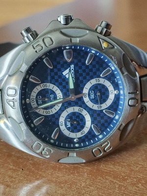 Adidas men's wristwatch, silver and blue