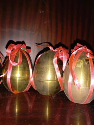 Χριστουγεννιάτικα στολίδια μεταχειρισμένα, μπρούτζινα, vintage από δεκαετία 70