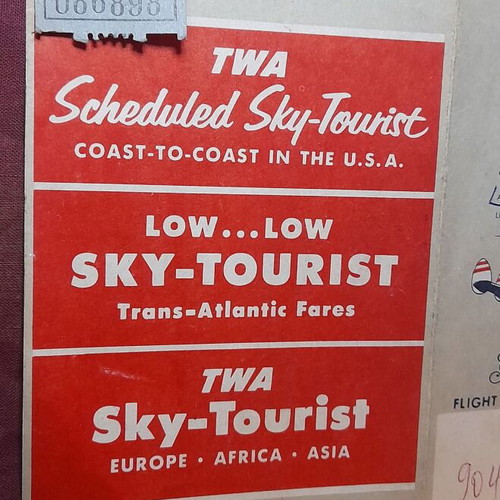 Σετ αεροπορικών εισιτηρίων TWA 1956 σαν καινούργιο με δήλωση εθνικού νομίσματος