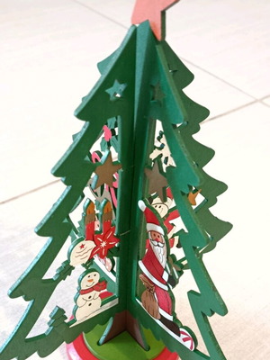 Christmas wooden tree used with round base