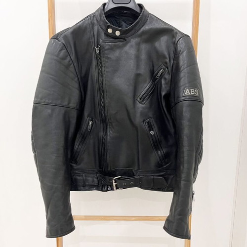 Motorcycle jacket made of calf leather used, size S, black