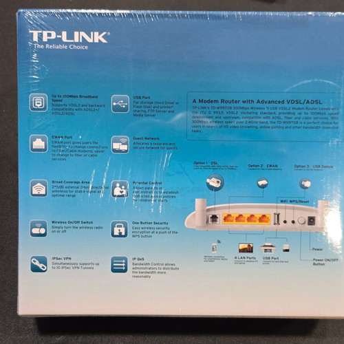 TP-Link TD-W9970B VDSL/ADSL Modem Router sealed, new