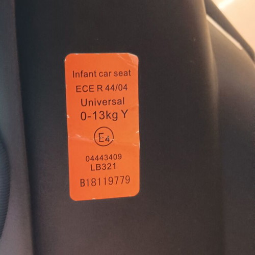 Baby car seat egg type used, newborn to 13 kg with cushion