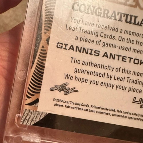 Ultimate Sports Giannis Antetokounmpo GU Jersey Fat Patch 1/3 like new