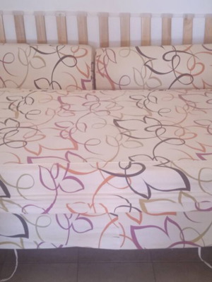 Double Sofa Bed used, opens from below to two beds