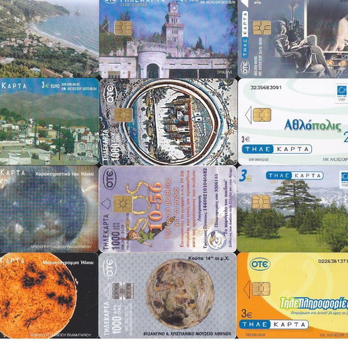 Greek phone cards used, set of 60 pieces, SET.8