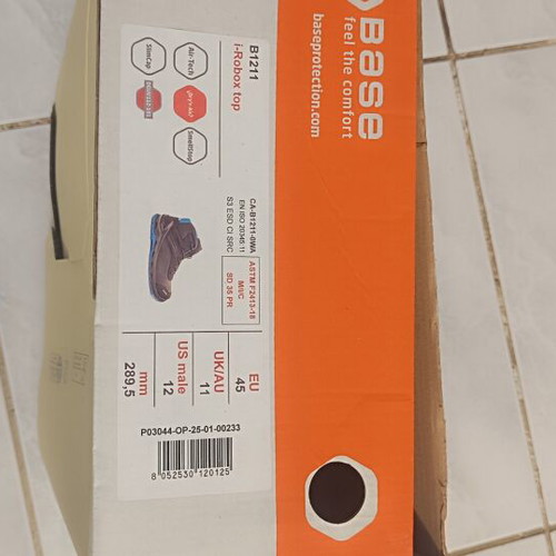Base I-Robox Top S3 Safety Boots new, size EU 45, metal-free