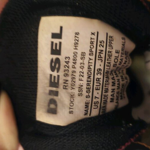 Diesel athletic shoes size 39, like new, multicolor