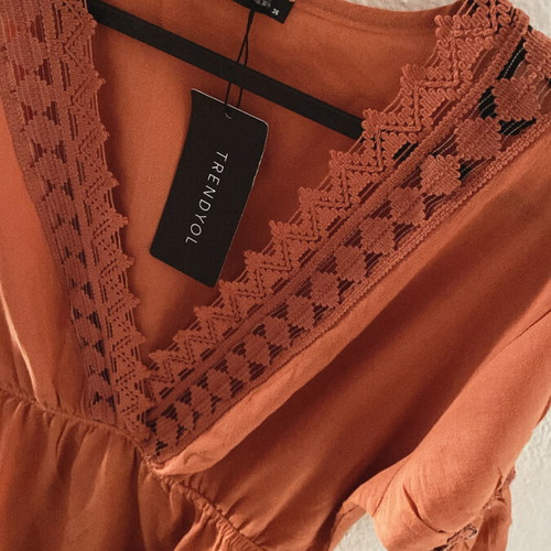 Beach dress new, orange brown, size 36