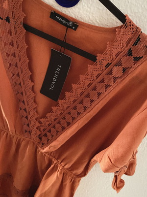 Beach dress new, orange brown, size 36