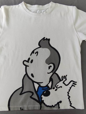 TIN TIN παιδική μπλούζα μεταχειρισμένη, νούμερο 10, άσπρη