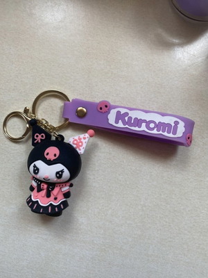 Kuromi keychain like new, black and purple