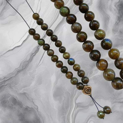 Handmade Komboloi with Labradorite Semi-Precious Stone, New