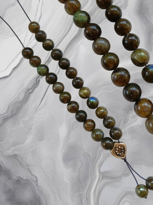 Handmade Komboloi with Labradorite Semi-Precious Stone, New