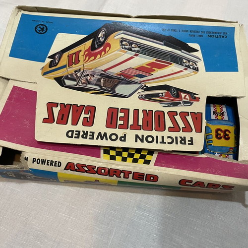 Vintage Racing Toy Cars used with box, Japanese friction powered